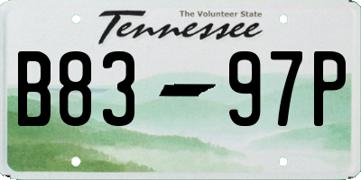 TN license plate B8397P