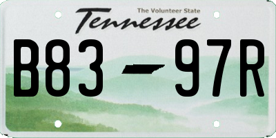 TN license plate B8397R