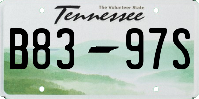 TN license plate B8397S