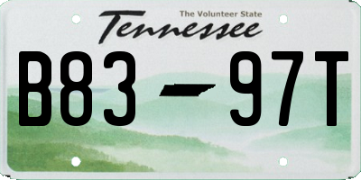 TN license plate B8397T