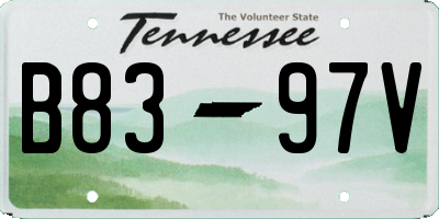 TN license plate B8397V