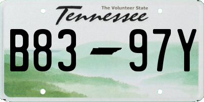 TN license plate B8397Y