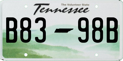 TN license plate B8398B