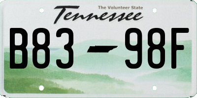 TN license plate B8398F