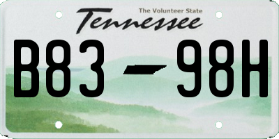 TN license plate B8398H