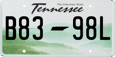 TN license plate B8398L