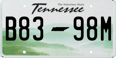 TN license plate B8398M