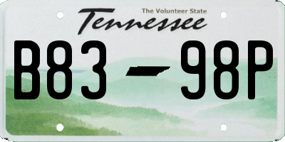 TN license plate B8398P