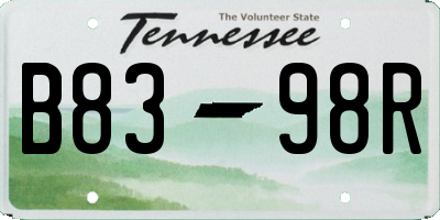 TN license plate B8398R