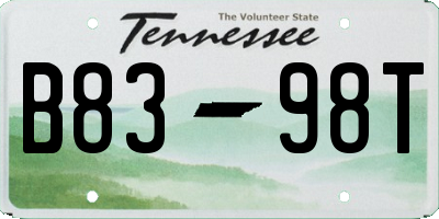 TN license plate B8398T