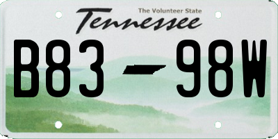 TN license plate B8398W
