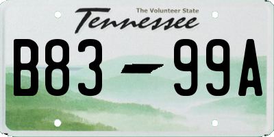 TN license plate B8399A