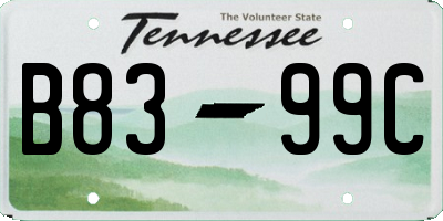 TN license plate B8399C