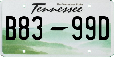 TN license plate B8399D
