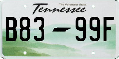 TN license plate B8399F