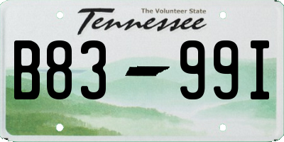 TN license plate B8399I