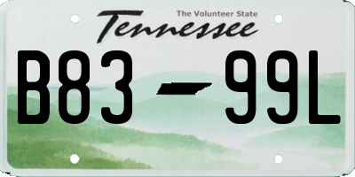 TN license plate B8399L