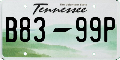 TN license plate B8399P
