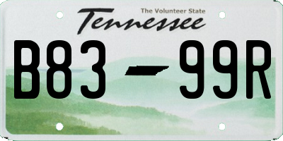TN license plate B8399R
