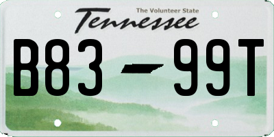 TN license plate B8399T