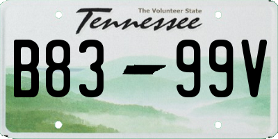 TN license plate B8399V