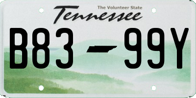 TN license plate B8399Y