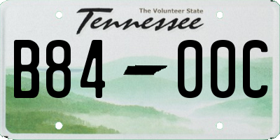 TN license plate B8400C