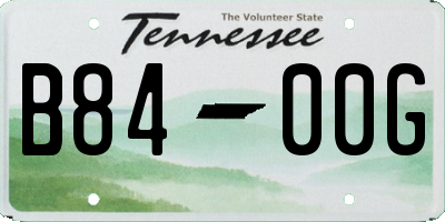TN license plate B8400G