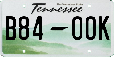 TN license plate B8400K