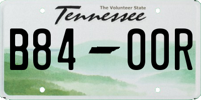 TN license plate B8400R