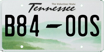 TN license plate B8400S