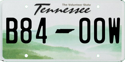 TN license plate B8400W