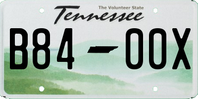 TN license plate B8400X