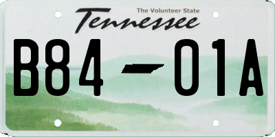 TN license plate B8401A
