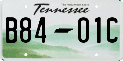 TN license plate B8401C