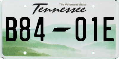 TN license plate B8401E