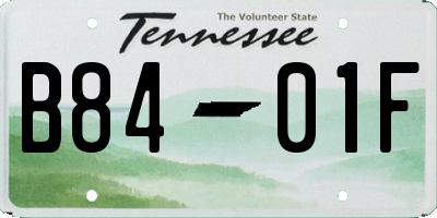 TN license plate B8401F