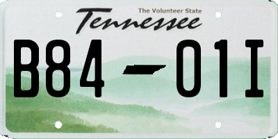 TN license plate B8401I
