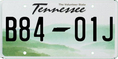 TN license plate B8401J