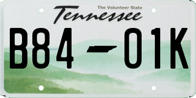 TN license plate B8401K
