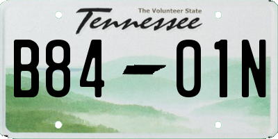 TN license plate B8401N