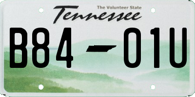 TN license plate B8401U