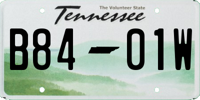 TN license plate B8401W