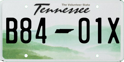 TN license plate B8401X