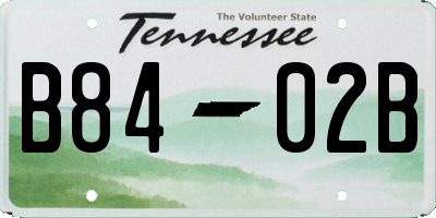 TN license plate B8402B