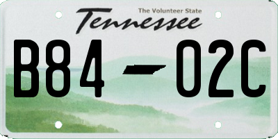 TN license plate B8402C