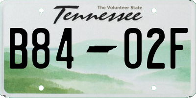 TN license plate B8402F