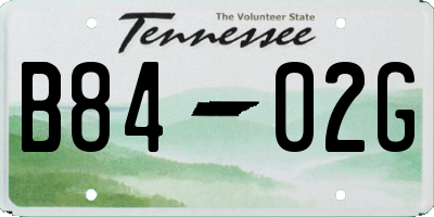TN license plate B8402G