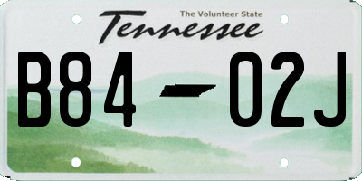 TN license plate B8402J