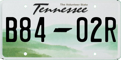 TN license plate B8402R